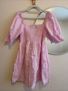 Hill House Pink Gingham Puff-Sleeve Athena Dress